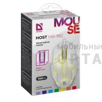 Проводная оптическая мышь DEFENDER Host MB-982 7цветов,1000 dpi,белый (1/60) Проводная оптическая мышь DEFENDER Host MB-982 7цветов,1000 dpi,белый (1/60)