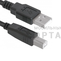 Кабель DEFENDER USB 2.0 AM-BM 30AWG, чёрный, никель, 1.8 м (1/30/240)