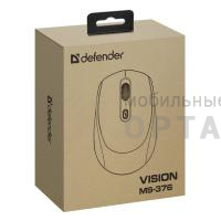 Беспроводная мышь DEFENDER Vision MS-376, 2.4ГГц+BT, 1600dpi, 4кн, АКБ, черный (1/40) Беспроводная мышь DEFENDER Vision MS-376, 2.4ГГц+BT, 1600dpi, 4кн, АКБ, черный (1/40)
