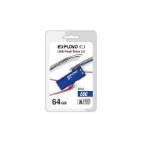 Флешка USB 64 Гб Exployd 580, USB2.0, пластик, синий