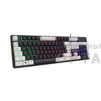 Клавиатура игровая, проводная DEFENDER Dark Knight GK-077 RU,104кн,радужная, бел-черная